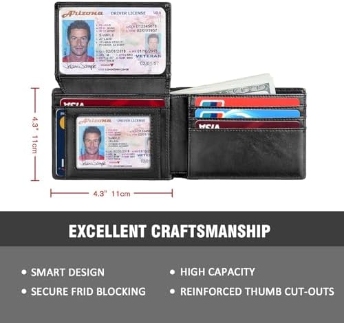 RUNBOX Wallet for Men -Slim Rfid Leather Mens Bifold Novelty Wallets 2 ID Window With Gift Box Men's Accessories - Image 4