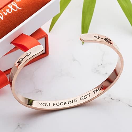 Carviell Bracelets for Women – 100+ Meaningful Engraved Messages – Solid 316L Surgical Stainless Steel Cuff Bracelet – Gift Ready - Image 3
