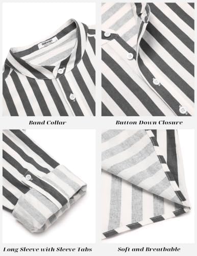 COOFANDY Men’s 2 Piece Cotton Linen Set Casual Beach Outfits Long Sleeve - Image 5