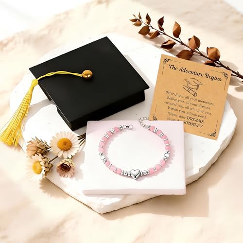 Parma77 2026 Graduation Gifts for Her, High School College Graduation Gifts for Women, Inspirational Compass/Heart Graduation Bracelets with Gift Message Card for Women Daughter Sister Friends - Image 2