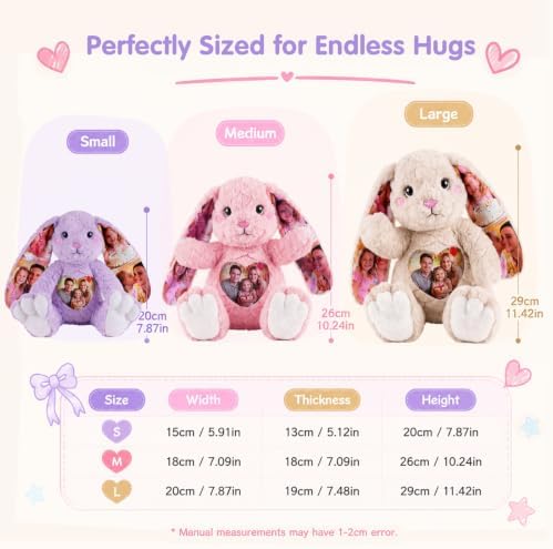 Custom Photo Bunny Plush Personalized Photo Bunny Stuffed Animal for Kids - Image 4