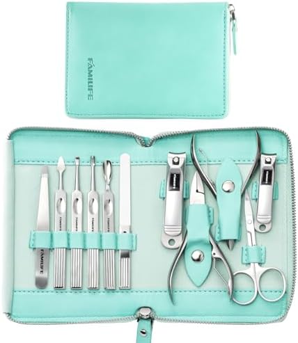 FAMILIFE Stainless Steel Manicure Set 11-in-1 Professional Nail Clipper Kit by FAMILIFE