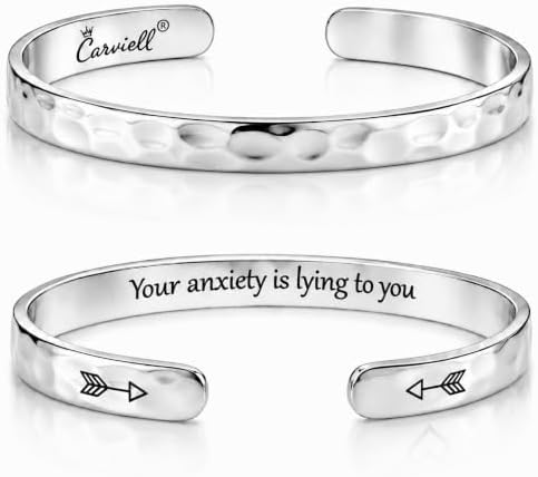 Carviell Bracelets for Women – 100+ Meaningful Engraved Messages – Solid 316L Surgical Stainless Steel Cuff Bracelet – Gift Ready by Carviell