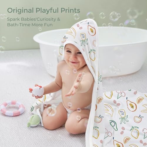 Momcozy Baby Towels, Soft Absorbent Bath Towel for Newborn&Toddler,Green - Image 6