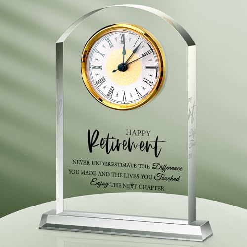 Landical Retirement Clock Gifts for Men Women Happy Desk Acrylic Clock by Landical