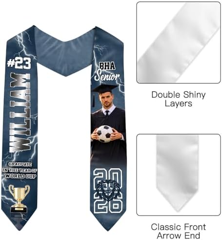 Nani Personalized Class of 2026 Graduation Sash, Custom Graduate & Soccer Stole, Gift for Him, Her, Senior Graduation - Image 3