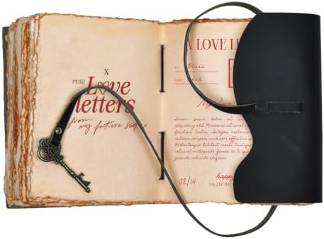 LEATHER VILLAGE Large Leather Journal Key Lock, Black 6x4. - Image 4