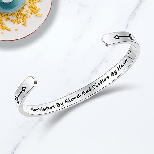 TONY & SANDY Inspirational Bracelets for Women Teen Girls Personalized Gifts for Daughter Granddaughter Mom Sister Friends Stainless Steel Engraved Cuff Birthday Easter Christmas - Image 2