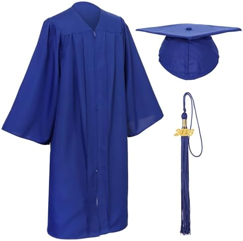 Unisex Matte Graduation Cap and Gown Tassel Package for High School and Bachelor by DDODOU