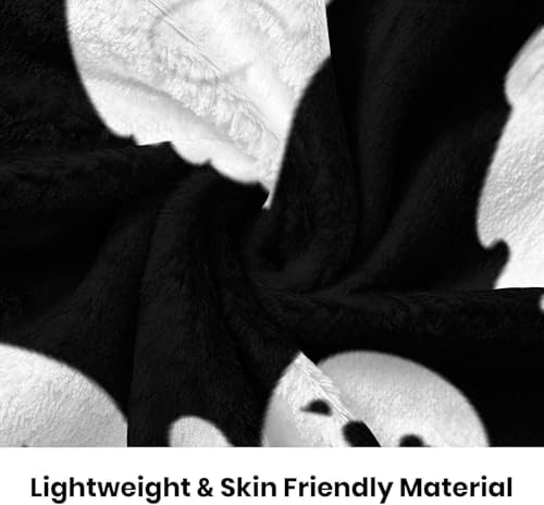 Halloween Baby Blanket - Cute Spooky Ghost Throw Blanket with Black & White, Soft Fleece Flannel Halloween Blankets for Crib, Stroller, Couch & Bed, Cozy Spooky Basket Stuffers Home Decor 30x40 Inches - Image 7