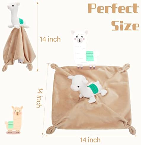 Pro Goleem Llama Security Blanket Soft Loveys for Babies Boys and Girls Newborn Lovie Infant Blankie Llama Baby Snuggle Toy Stuffed Animal Baby Gifts 14 Inch - Image 5