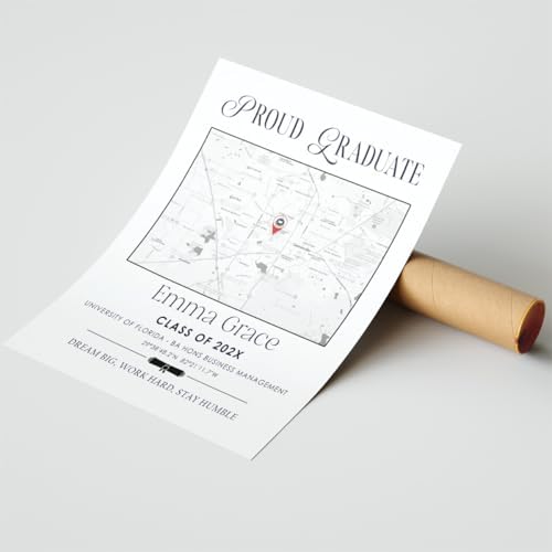 Customized College Map Graduation Gift, Personalized Grads Gifts For Her, High School, College, University Map Print For Son, Custom Grad Gift For Him Design 1 - Image 5