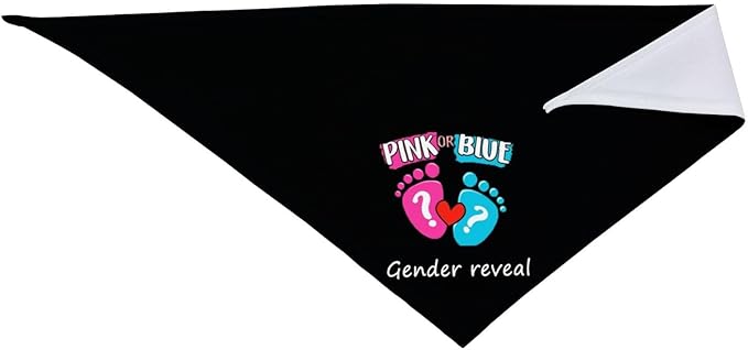 He Or She What Will It Be? Gender Reveal/Baby Announcement Dog Bandana,Pet Neckerchief for Pets Daily Wear Photo Prop Party Supplies (Black -01)