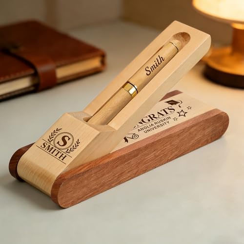 EDSG Personalized Ballpoint Pens Graduation Gifts, Wooden Ballpoint Pen Set with Pen Case Display, Engraved Pens Class of 2026 Gifts for Daughter Son Him Her High School College (Design 2) - Image 2