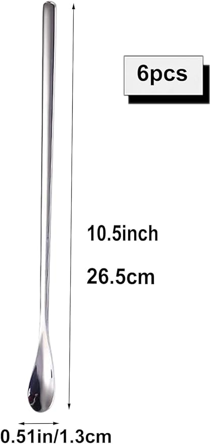 6 Pcs Small Coffee Tea Espresso Long Handle Mixing Stirrers Spoon,Mini Stirring Honey Spoons Tiny Mixing Spoon Iced Tea Spoons for Kitchen Soup Coffee Cocktail Mixing Stirring Tea Beverage Reusable