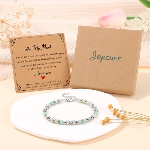 Gifts for Women Moonstone Bracelet, Amazonite Imperial Jasper Bracelets - Image 6