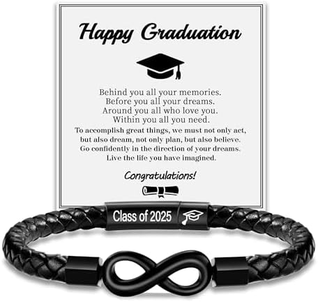 Leather Bracelet Gifts for Men, To My Son Bracelet Fathers Day Bracelet Gifts Dad Grandpa Love You Forever Engraved Birthday Valentines Graduation Gift Infinity Knot Jewelry by Sistble