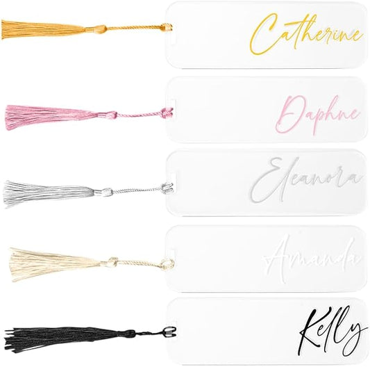 Customizable Name Clear Acrylic Bookmark Bookmarks for Women Elegant Transparent Name Design Personalized Bookmark 21st Birthday Gifts for Women Book Markers for Reading