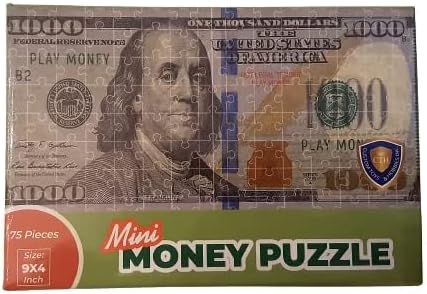 Dollar Bill Copy Money Puzzles - Adults Educational Kids Money Puzzle Souvenir Gift for Christmas Birthday Party Favor Mini Jigsaw Puzzle 9 x 4 in. (1000)