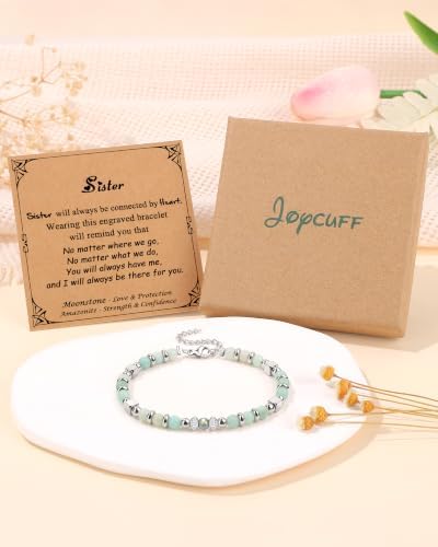 Gifts for Women Moonstone Bracelet, Amazonite Imperial Jasper Bracelets - Image 6