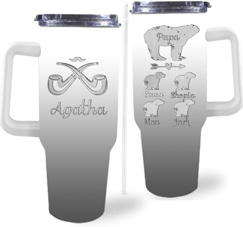 Dad Gifts for Dad from Daughter Son Best Dad Ever Tumbler with Handle and Straw 40oz, Personalized Dad Tumbler with Kids Names, Custom Coffee Tumbler for Dad Birthday Christmas Fathers Day Cup Gift… - Image 4