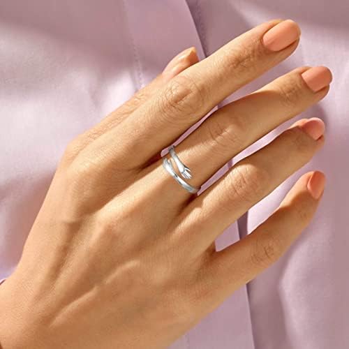 Yesteel S925 Sterling Silver Hug Ring for Women Teen Girls, Adjustable Ring Jewelry Mothers Day Birthday Gifts for Daughters Mom Sister Wife Friends Grandma - Image 5