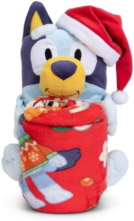 Northwest Character Hugger Pillow & Silk Touch Throw Blanket Set, 40" x 50", Bluey Festive Sweaters - Image 2