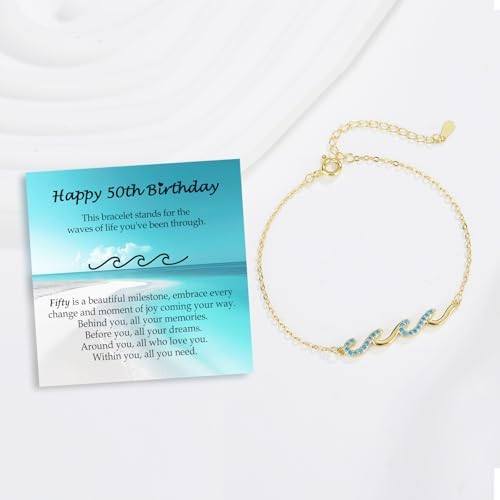 Wave Bracelet Gifts for Women, Silver Gold Waves of Life Bracelet Christmas Birthday Gift for Friend Daughter Mom Granddaughter Niece Bestie BFF Sister - Image 6