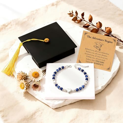 Parma77 2026 Graduation Gifts for Her, High School College Graduation Gifts for Women, Inspirational Compass/Heart Graduation Bracelets with Gift Message Card for Women Daughter Sister Friends - Image 2