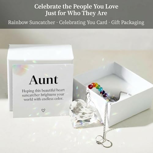 Hegelda Aunt Gifts from Niece Nephew Crystal Heart Suncatcher Ornaments - Image 2
