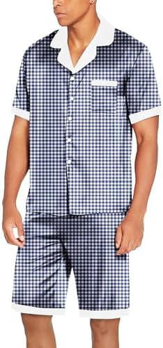 Ekouaer Men Silk Pajamas Set 2 Pieces Satin Pj Button Down Loungewear Sets - Image 2