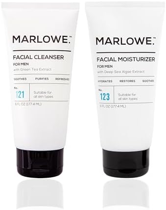 MARLOWE. Men's Skin Care Set, Facial Cleanser & Face Moisturizer Duo by MARLOWE