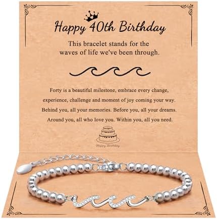 QWNHONEY Waves of Life Bracelet Inspirational Birthday Gifts for Bestie Sister 16th 18th 21st 30th 40th 50th 60th Birthday Gifts for Women by QWNHONEY