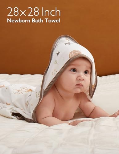 Momcozy Baby Towels, Soft Absorbent Bath Towel for Newborn&Toddler,Ocean - Image 6