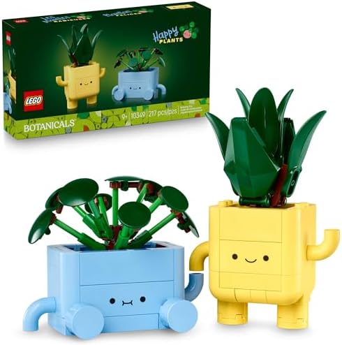LEGO Botanicals Happy Plants Building Toy for Kids, Girls, and Boys 9+ - Playroom Decor for Desk or Shelf - Birthday Gift Idea for Young Gardeners - Artificial Indoor Plant for Play & Display - 10349 by Unknown
