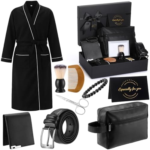 Shyyween 10 Pcs Birthday Gifts Baskets for Men Beard Care Set,Black by Shyyween