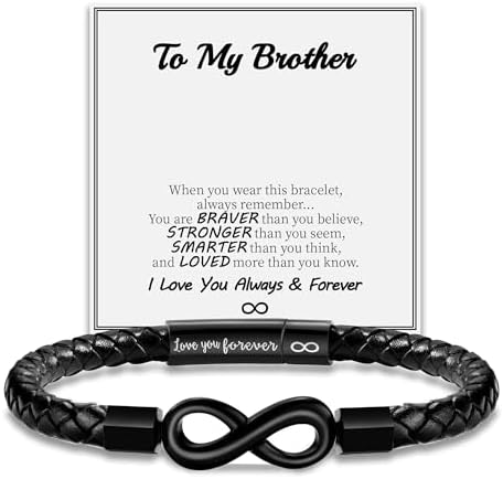 Leather Bracelet Gifts for Men, To My Son Bracelet Fathers Day Bracelet Gifts Dad Grandpa Love You Forever Engraved Birthday Valentines Graduation Gift Infinity Knot Jewelry by Sistble