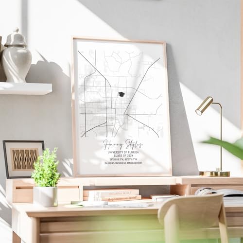 Customized College Map Graduation Gift, Personalized Grads Gifts For Her, High School, College, University Map Print For Son, Custom Grad Gift For Him Design 6 - Image 2