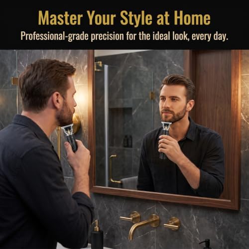 Hair Clippers for Men, Hair Clipper Trimmer with LED Display, Cordless Hair Clipper Shaver Beard Trimmer, Hair Cutting Set, Holiday Gift for Father's Day - Image 4