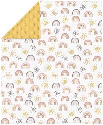 Boho Rainbow Sun Baby Blankets for Girl Boy Summer Sunshine Soft Mink Dotted Backing Double Layer Swaddle Receiving Blanket Rainbow Lovers Gift Bed Throws for Newborn Toddler Crib Stroller 30x40 - Image 2