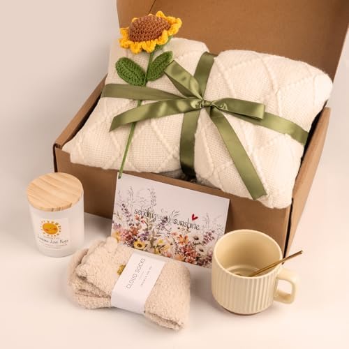 Anforsun Sending Sunshine Sunflower, Thinking of You Care Package Unique Gift Baskets for Women, Best Friend Birthday and Get Well Soon - Image 3
