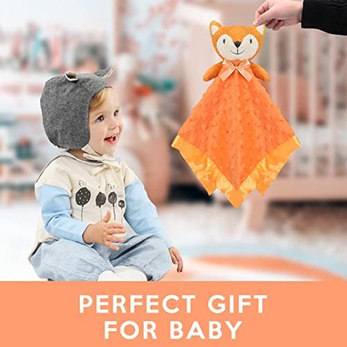 Pro Goleem Fox Security Blanket Orange Soft Baby Lovey Unisex Lovie Baby Gifts for Newborn Toddler Snuggle Toy Stuffed Animal 16 Inch - Image 3