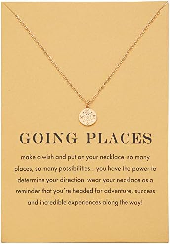Zealmer Dainty 18K Gold Plated Compass World Map Pendant Necklace Graduation Gift for Friends by Zealmer-RefinedforDistinction