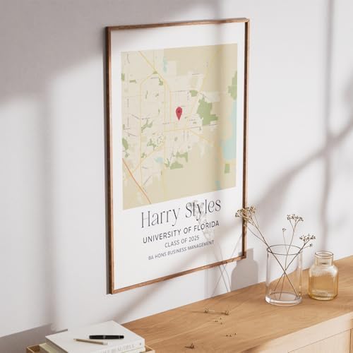 Customized College Map Graduation Gift, Personalized Grads Gifts For Her, High School, College, University Map Print For Son, Custom Grad Gift For Him Design 7 - Image 3