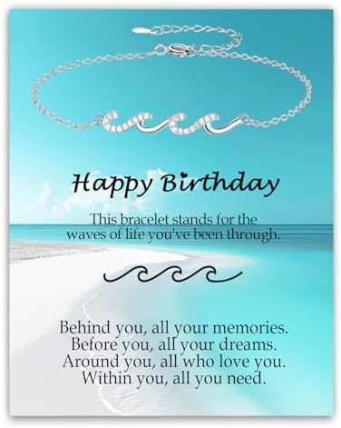 Gifts for Women, Cool Waves Bracelet Christmas Birthday Gift for Happy Birthday 21st, 30th, 40th, 50th, 60th Birthday Gift Ideas for Women Ladies Bestie Friend Sister Mom Daughter Wife Grandma by Unknown