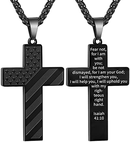 DuoDiner 18+2" Cross Necklace for Men Boys Christian Confirmation Gifts by Duodiner