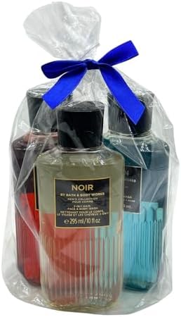 Bath & Body Works BOURBON, NOIR, OCEAN Men's Collection 3-in-1 Hair, Face & Body Wash 3-piece Gift Set with a Blue Bow for Holidays - 10 fl oz each - Image 2