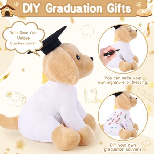 Blank Golden Retriever with Graduation Cap Toys Autograph Stuffed Dog Class of 2026 Graduated Plush Stuffed Teddy Animal Dog for Graduation Day Gift(Bernese Mountain Dog) - Image 3