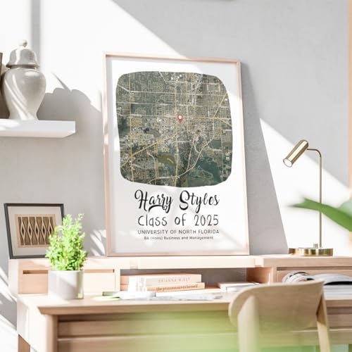 Customized College Map Graduation Gift, Personalized Grads Gifts For Her, High School, College, University Map Print For Son, Custom Grad Gift For Him Design 8 - Image 2