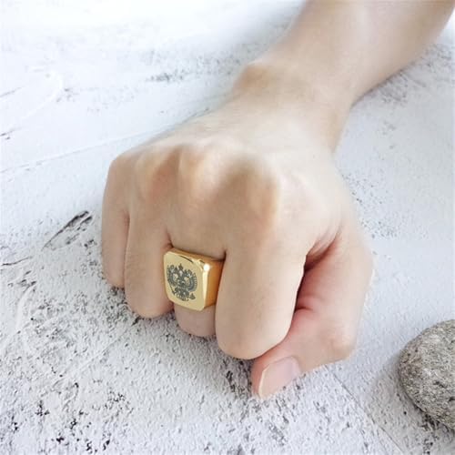 LiFashion Personalized Class Ring for Men's high School,University,Academy of 2024,Custom School Logo Name Engraved Graduation Gift for Men,Senior Junior Graduation Ceremony Ring Signet Band for Him - Image 2